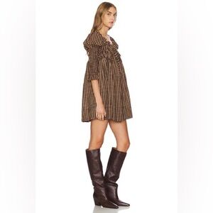 Free People - Star Dip Tiered Smocked Button
Front Cotton Dress